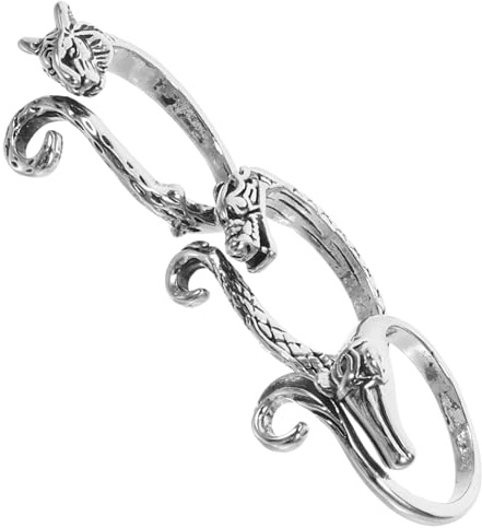 DIYEAH 3 Stück Häkelringe Finger-Offene Ringe Spanngarnhalter Drache Tiger Pferdeform Strickgarn-Spannring Häkelschlaufe Für Häkeln Nähen Basteln