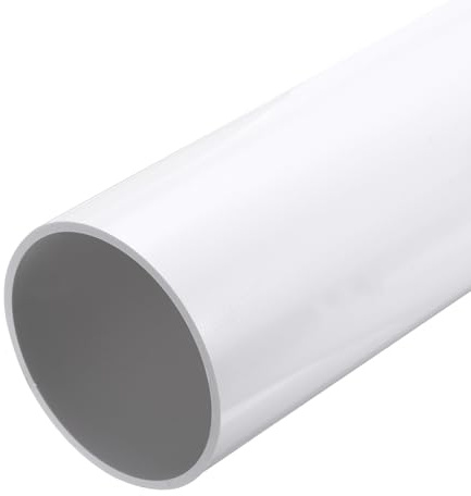 sourcing map 4.33 Inch PVC Rigid Tube Round Pipe 101.6mm ID 110mm OD 12 High Impact for Water Pipe, Aquarium, Fish Tank, Greenhouse Garden, White