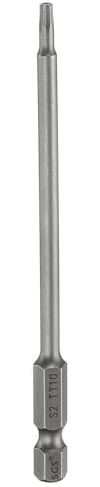sourcing map TT10 Embout de tournevis à tête Torx de sécurité 100 mm de long avec tige hexagonale magnétique inviolable 6 points en étoile S2 Pointe en acier pour outils électriques industriels