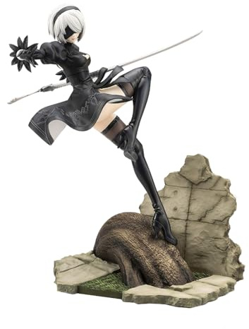 DEXSHUN 2B Figur Anime 2Byorha Figur Statue Cartoon Modellfigur PVC Skulpture Dekoration Sammlerstück Geschenk für Anime Fans 24 cm