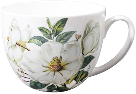 FülleMore 700ml Frühstückstasse extra große Kaffeetasse Porzellanbecher Blumentasse Müslibecher Blumenmuster Kaffeebecher mit Henkel Suppentasse für Haferflocken Kaffee Tee Kakao Salat