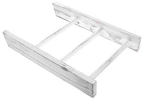 Mini Échelle Porte-Serviettes Blanc en Bois Style Rustique