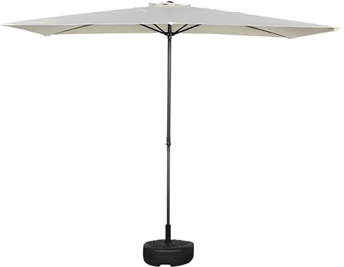 CTREVL 250 cm Sonnenschirm Strand, UV Schutz UPF 50+ Gartenschirm Höhenverstellung 170–245 cm Winddicht und Regenfest für Strand Garten Park Terrasse und Camping(Weiß)