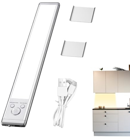 Genérico Iluminación bajo armario – LED regulable | Luz magnética inteligente | para iluminación bajo armario armario armario pasillo cocina dormitorio estante encimera casa