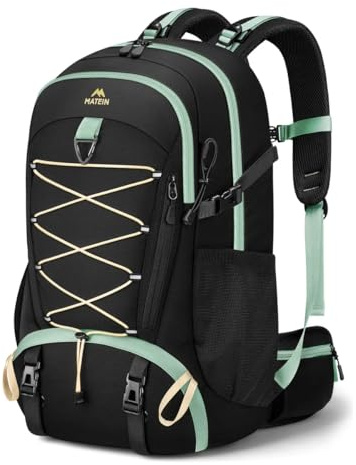 MATEIN Wanderrucksack Herren Damen, Wanderrucksack 40L, Trekkingrucksack | mit Schuhfach & Hüftgürtel, Rucskack Wandern mit Regenschutz, Leichtgewicht für Wandern, Outdoor, Hiking, Reise, Schwarz