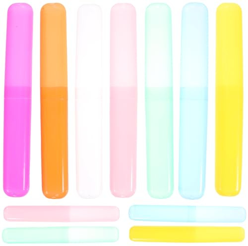 DOITOOL Custodie per Spazzolini da Denti Buona Tenuta Ermetica Set 14 Pezzi in Plastica Organizer Compatto Portatile per Viaggio e Campeggio per Dentifricio