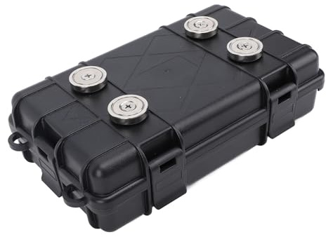 BAFOVY Magnetisk Förvaringslåda Bärbar Magnetisk Nyckelhållare med ABS-kropp 4 Magneter Säkerhetslås Skumkudde 8,3 X 5,1 X 2,2 Tum för Bilhem Utomhus Under Fordonsbruk