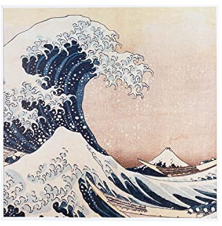 Klarstein Wonderwall Air Art Smart - Infrared Heat Electric Heating Heating Panel 350 W, 7m2, App Control & VoiceControl, Noiseless, Wall Hanging, 60 x 60 cm, Design: Blue Waves in Kanagawa
