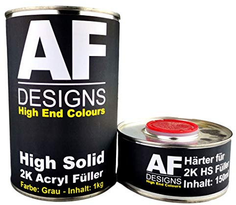 Alex Flittner Designs 2K Acryl Füller Grundierung Dickschichtfüller | 2K HS Füller 1,15 kg Acryl Dickschichtfüller in grau