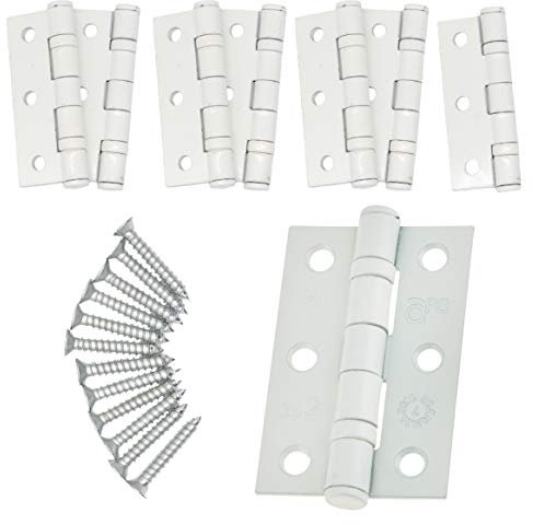 EAI Door Hinge 3 / 76mm White Ball Bearing Washer CE Grade 7 for Fire Door 4 Pair