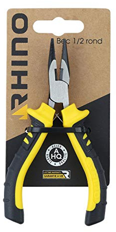 RHINO - Mini pince à bec demi-rond 115 mm universelle - Acier haute qualité - Long. 115 mm - Adapté à tous types de travaux de bricolage - Garantie à vie - Plusieurs tailles disponible