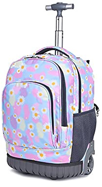BOZONLI Trolley Rucksack Schulranzen mit Rollen Laptop Handgepäck Tasche Koffer Wasserdicht Trolley Mädchen Jungen Rucksack Kindergepäck mit Rollen Schulranzen für Teenager