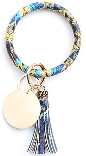 SilKeychain Silikon Schlüsselanhänger Wristlet Armreif Ring Perlen für Frauen Schlüssel Armband süße Armbänder Armband Anhänger (C, One Size)