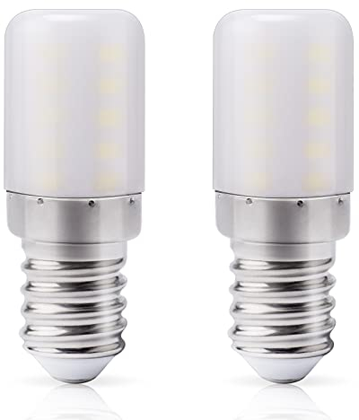 DiCUNO Ampoule LED réfrigérateur E14, Blanc froid 6000K, 3W remplace l'ampoule halogène 30W pour réfrigérateur, 300lm, Petit culot à vis lampe LED pour frigo, hotte, machine à coudre, 2 Unité