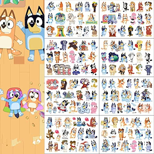 8 Sheets Blue Temporary Tattoos Stickers for Fans,Birthday Themed Party Supplies Decoration Favors, Cartoon Sticker Tattoos Gift for Fans Prizes Carnival Christmas Rewards …