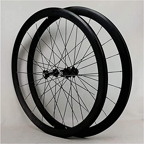 ZECHAO 700c Rennrad-Laufradsatz, superleichtes Fahrrad für 7–12 Gänge, Freilauf-Felge, C/V-Bremse, Schnellverschluss, vorne 20 H, hinten 24 Stunden Räder, Radsatz