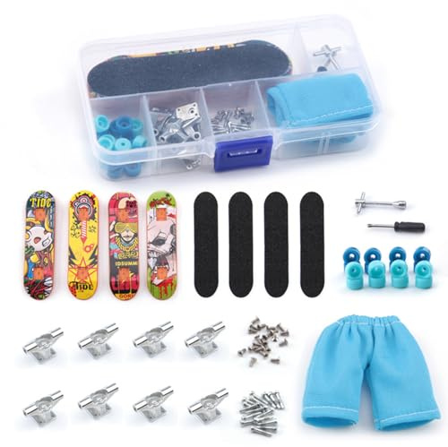 Fadcaer Finger Skateboards,Mini Skateboard Toy Deck Truck Finger Boards Set,Skate Toy Fingerboard Making Kit Finger Board Skate Repair Kit for Adults Kids Boys Birthday Gifts