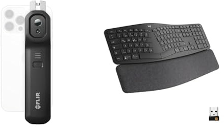 FLIR ONE EDGE PRO Wireless 160 × 120 IR camera with Ignite for iOS and Android & Logitech ERGO K860 kabellose ergonomische Tastatur – geteilte Tastatur