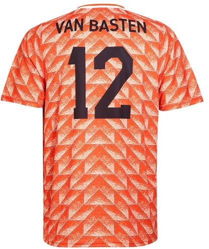 EK 88 Fotbollströja från Basten - Nederländska landslaget - Orange - Barn och Vuxna - Pojkar - Fotbollsutrustning - Fotbollspresenter - Sport-T-shirt - Sportkläder - Storlek XL