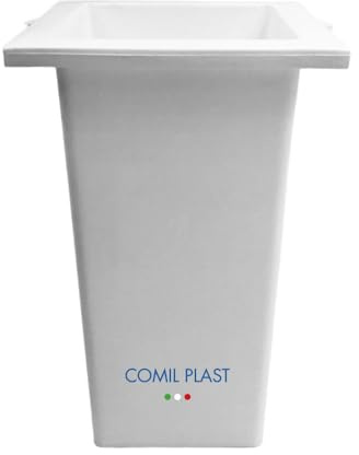 Comill Plast | Portafiori in plastica per Vaso da cimitero Quadrato Colore Bianco, Altezza 20 cm, Lati 10 cm x 10 cm