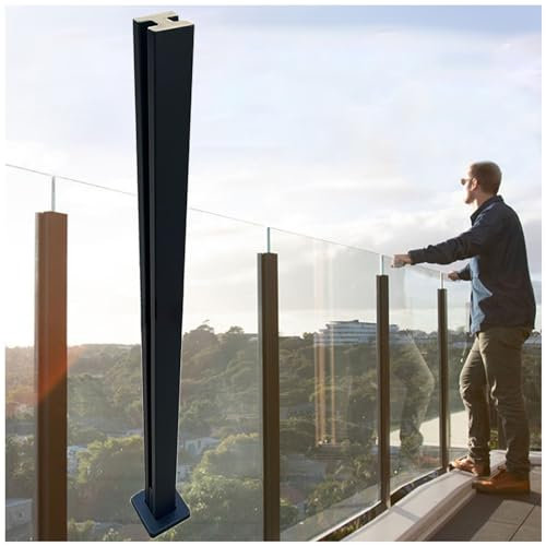 Poteau garde corps verre pince Supports De Clôture En Verre Inox Pince De Garde-corps En Verre, Pont Poteau De Panneau De Verre Terrasse Balcon Colonne De Balustrade, Montage Au Sol ( Color : Middle P