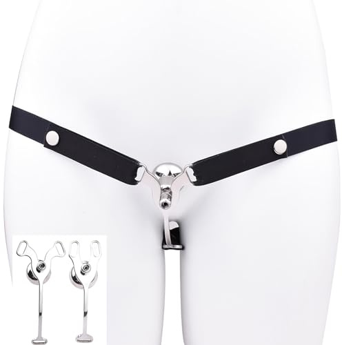 Cage de chasteté hommes avec anti-chute Chastity Belt Sissy Fake femme cage à pénis pliage inversé Cock Cage Clip Homme Grand jouet sexuel SM pour les hommes (3233+Belt,Black)