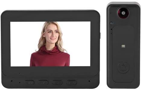 Fockety Système de Sonnette vidéo sans Fil, Sonnette vidéo avec écran LCD 2,4 Pouces, Conversation bidirectionnelle, visionneuse vidéo Grand Angle 170 ° pour Bureau à Domicile