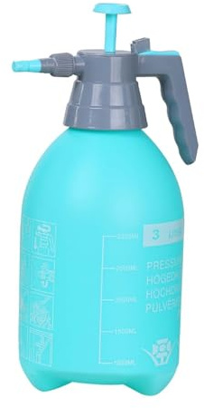 Milageto Handpumpen-Drucksprüher, Drucksprüher, verstellbare Düse, Garten-Rasen-Druckwassersprühflasche zum Reinigen von Blumen, Blau, 3L