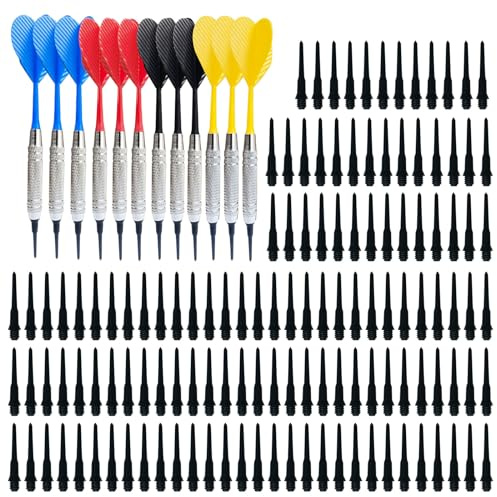 Zdprkqzvz Elektronische Dartpfeile mit weicher Spitze, 12 Stück, mit 100 Dartspitzen, professionelle Spitze für elektronische Dartscheiben