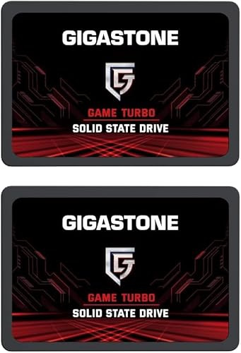 GIGASTONE Game Turbo 2TB Paquete de 2 Unidades Disco Duro SSD Interno, Unidad de Estado Sólido 3D NAND, SATA III 6 GB/s 2,5 Pulgadas, Lectura de hasta 550MB/s para PS4, Portátil, Escritorio, PC