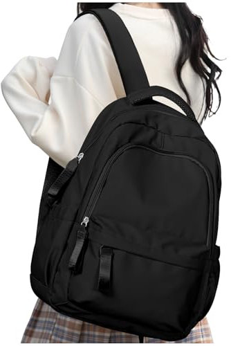 HYC00 Laptop Backpack for Women School Backpack Lightweight School Bags for Teen Girls Travel Work Rucksack Bag for Women College Bookbag 15.6 Inch Laptop Rucksack Casual Daypack Work Bag,Black