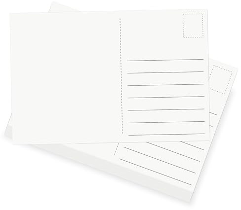 OFFCUP Blanka vykort, 54 stycken A6-indexkort blank, 15 x 10 cm gör-det-själv papperskort vita hörn pysselkartong för egendesign, märkning eller utskrift – linjer