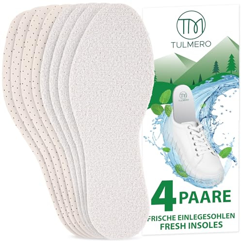 TULMERO Lot de 4 Paires de Semelles Nues Pour Pieds Frais Contre la Transpiration - Semelles Perforées Anti-Odeurs - Taille 40