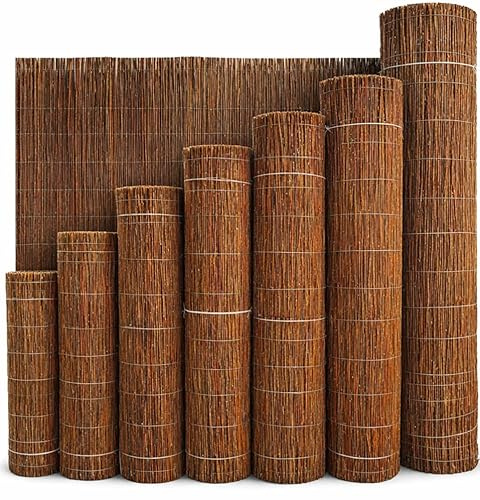 Weidenmatte 90x500 cm - Natürlicher Sichtschutz aus Weide für Garten, Balkon & Terrasse, Wetterfest & Stabil Gebunden, Wind- & Sonnenschutz