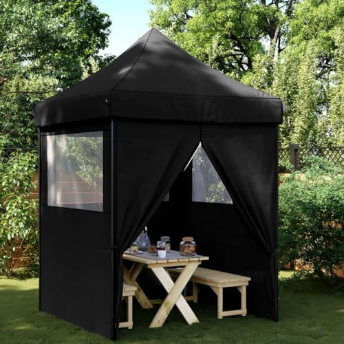 Snsowed Tendone per Feste Pieghevole Pop-Up con 4 Pareti Nero,Impermeabile Protezione UV,Tendone per Feste,Tende per Eventi e Tendoni-4005006