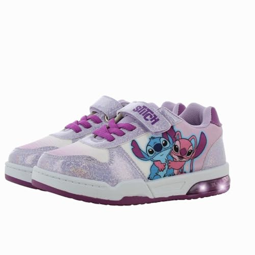 Leomil Lilo & Stitch Basket Enfant Fille Lumineuses | Chaussure lumineuse Fille, Lightweight EVA sole, Idéal pour l'école et les loisirs, Disney Lilo & Stitch, Cadeau pour Enfants