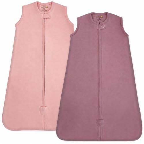 Organic Cotton Baby Sleeping Bag 2.5 TOG Wearable Blanket Sleep Sack 2-Pack | Soft Winter-Weight, GOTS & OEKO-TEX Certified Organic Cotton Layers with Premium Polyester Fill, 12-18 Months by Mama Cheetah