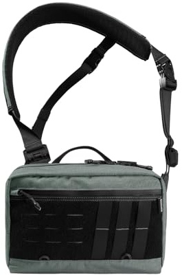 TACTICAL_GEEK L3 Pro EDC Umhängetasche, Brusttasche mit verstellbarem Gurt, Alltagsschultertasche für Outdoor & Reisen, Große Kapazität Daypack Organizer für Kamera, Drohnen & EDC Gear, T500 Grau