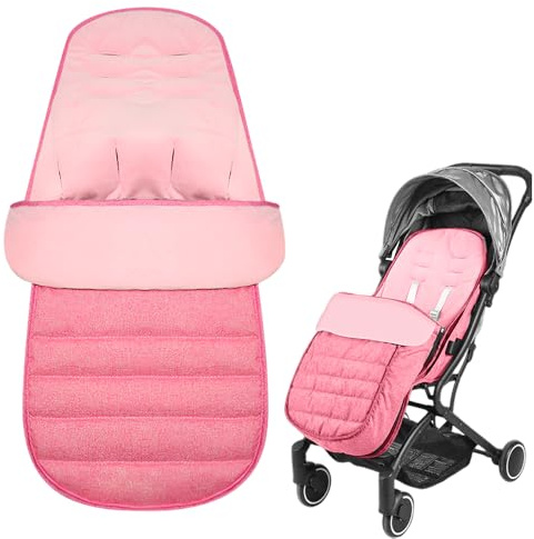 Gobesty Saco universal para cochecito, saco para cochecito, manta para cochecito, resistente al frío, saco de dormir para cochecito de bebé, impermeable y resistente al viento, forro polar (rosa)