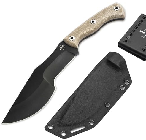 BÖKER PLUS® Tracker 2.0 - großes Bushcraft-Messer mit Kydex-Scheide & Gürtel-Adapter - Outdoor- & Survival-Messer mit schwarzer Carbonstahl Klinge - robustes 1095 Batoning Knife in Geschenk-Box