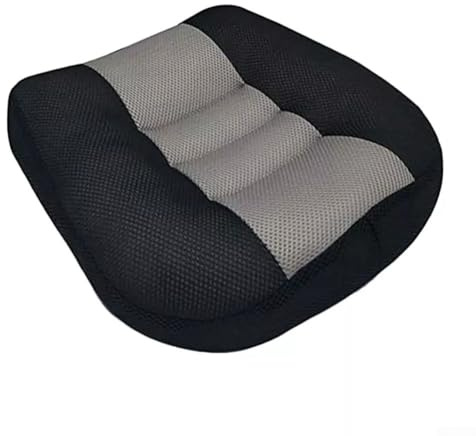 Auto-Sitzerhöhung, kompatibel mit Erwachsenen, höhenerhöhende Matte mit hoher Universalität, schwarz + grau Polyester + PP-Baumwolle, 12 x 40 x 40 cm, kompatibel mit (SKU)