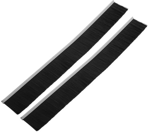 Mailbox Lid Nylon Brush Seal Strip 2pcs Black Dust Removal | Letterbox Brush, Metal Trim, Waterproof, Easy Installation, Home and Postal Service Mailboxes