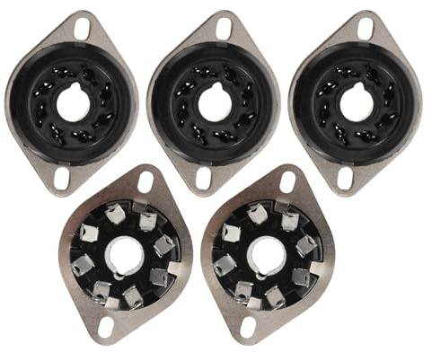 Hoement Base Presa Tubo in Bachelite a 8 Pin, 5 Pezzi Elevata Resistenza Meccanica per Uso Professionale in Sistemi Audio e Amplificatori a Valvole