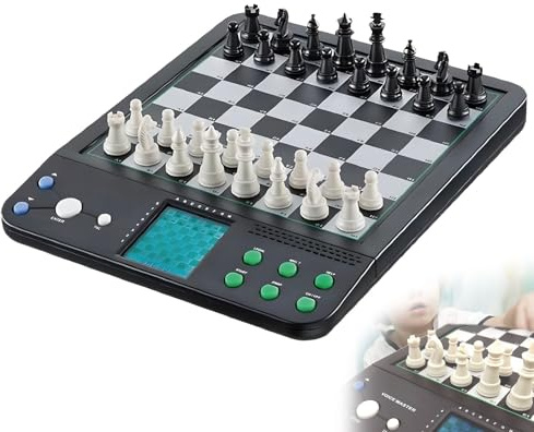 Juego de ajedrez electrónico – Juego de ajedrez de computadora inteligente parlante para adultos y principiantes, interacción inteligente hombre-máquina, tablero magnético