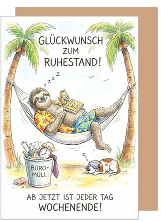 Edition Seidel Premium Glückwunschkarte zum Ruhestand mit Umschlag. Ruhestandskarte Karte Grußkarte Spruch Sprüche Pension Rente freie Zeit Nichtstun Humor Kollege Kollegin Mann Frau (R169 SW026)