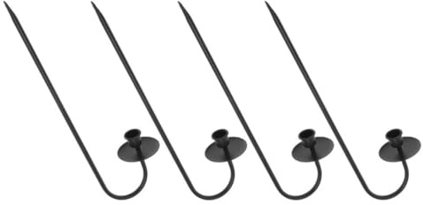 FOMIYES Candelabro de Pared Negro de Hierro, Juego de 4, Estilo Moderno