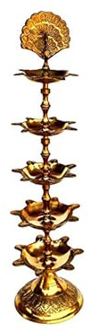Rastogi Handicrafts Diya (Puja-Lampe) aus reinem Messing, Hindu-Puja-Artikel, Diyas, Deepak-Öllampe