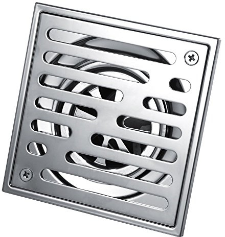 Scarico quadrato per doccia in acciaio inossidabile quadrato sifone per pavimento antiodore per bagno grande calibro 110 x 110/150 x 150 mm (Dimensione: 110 x 110 mm)