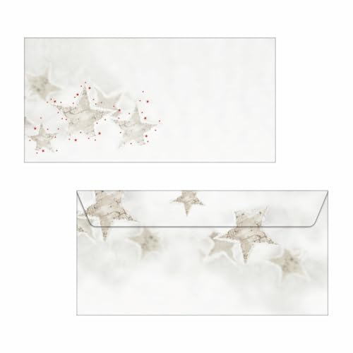 SIGEL DU250 Sobres navideños, motivo Christmas Timber, formato DL (110x220 mm), 25 unidades