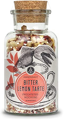 Ankerkraut Bitter Lemon Tarte Früchtetee, loser Tee zum Aufbrühen, ergibt ca. 8 Liter Tee, 185 g im Korkenglas